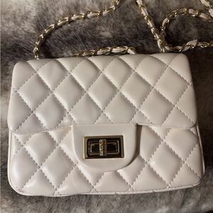 Vegan leather quilted mini bag